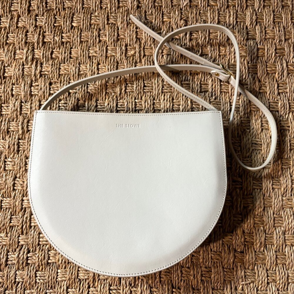 The Stowe cream leather curved shoulder crossbody bag - Picture 1 of 10